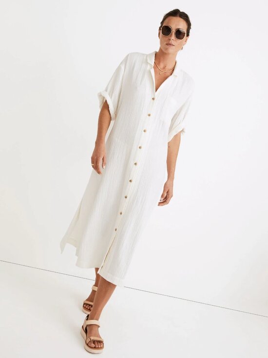 Madewell Other - Madewell Lightestspun Cover-Up Maxi Shirtdress